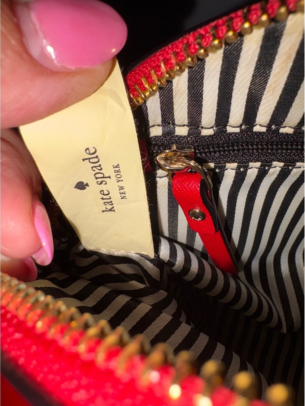 Kate Spade Red Saffiano Leather Dome Crossbody Bag - Picture 9 of 9